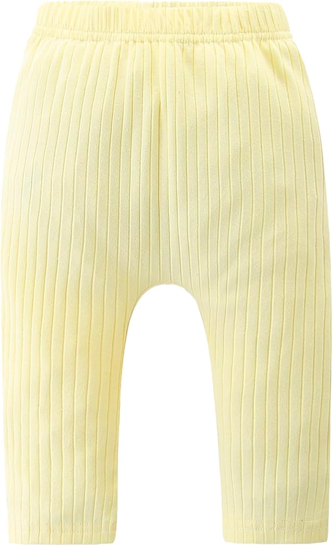 Baby and Toddler Girl's 5 Pack Cotton Ribbed Pull On Pants Leggings 0-4 Years