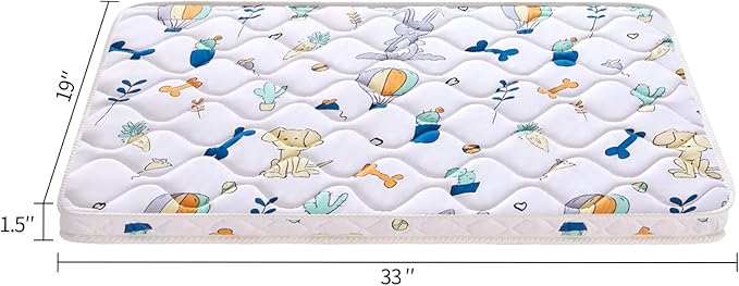 Baby Bassinet Mattress 33x 19 inches- Firm Support and Comfort Premium Foam,Noiseless and Odorless,Hypoallergenic Small Crib Mattress, Fits Moses Basket, Dual Sided with Soft Breathable Fabric