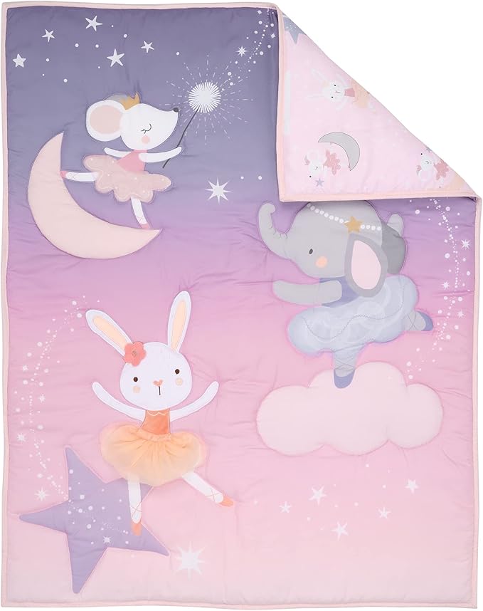 Bedtime Originals Tiny Dancer 3-Piece Ballet Baby Crib Bedding Set - Elephant