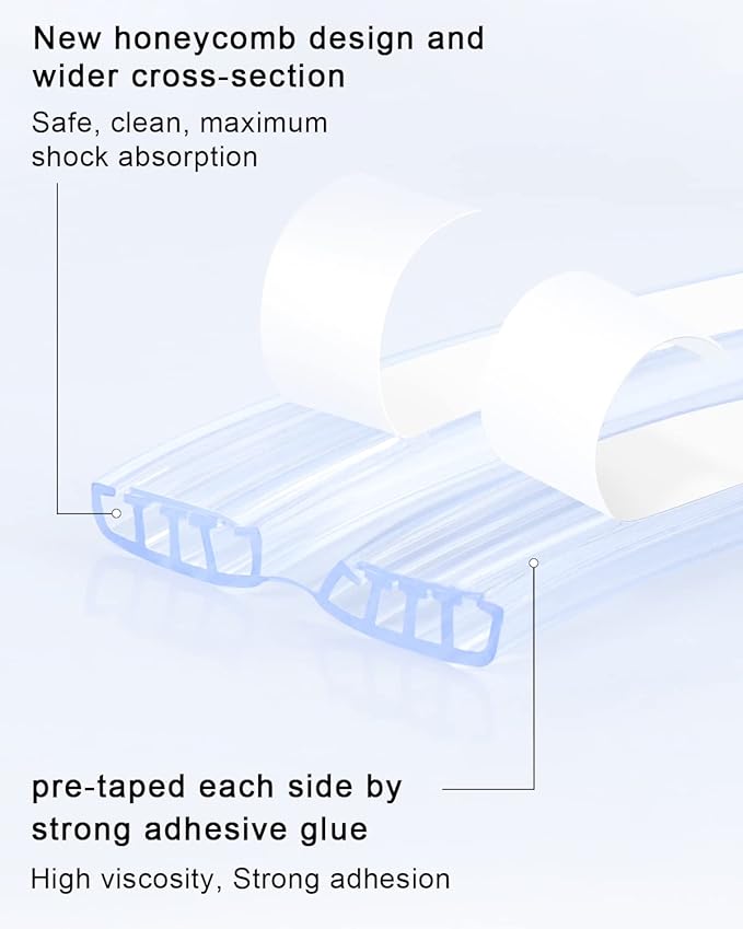 Baby Proofing,16.4ft(5M) Silicone Soft Corner Protectors with Pre-Taped Strong Adhesive, Edge Protectors for Sharp Corners of Cabinets, Tables