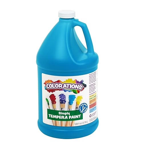 Colorations Tempera Paint, Gallon Size, Turquoise, Non Toxic, Vibrant, Bold, Kids Paint, Craft, Hobby, Fun, Art Supplies (Item # GSTTU), 1 Gallon