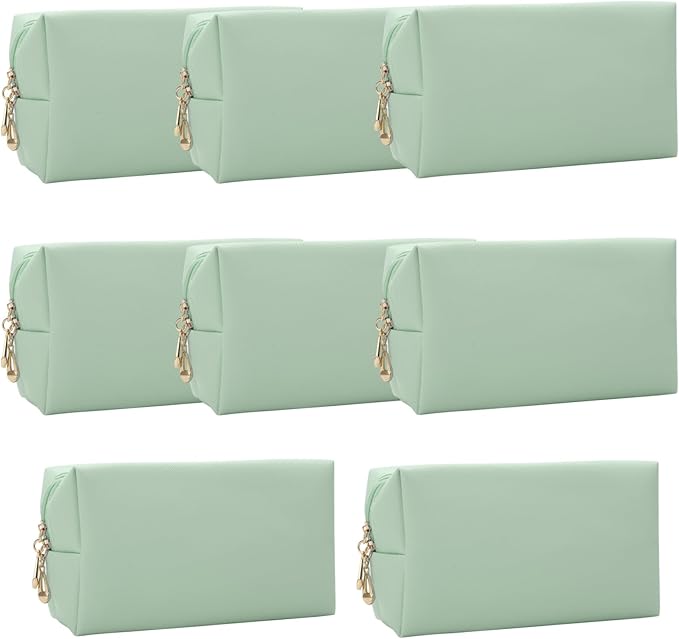 Bridesmaid Proposal Gifts Letter Cosmetic makeup bag bulk for Wedding Party Favors Bachelorette party decorations Toiletry Organizer Bag Makeup Case Gift (8, Sage Green)