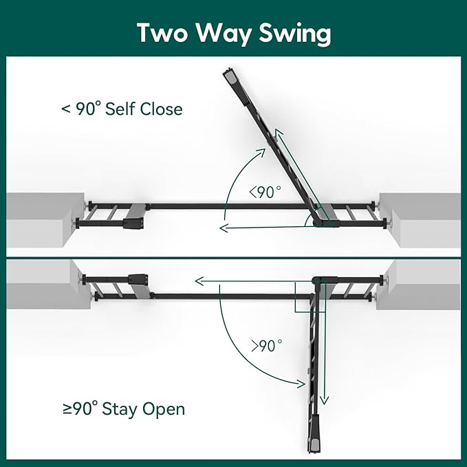 Babelio 36" Tall Upgraded Baby Gate with Cat Door,29-43" Auto Close Durable Dog Gate for Stairs,Doorways and House,Easy Walk Thru,Includes 4 Wall Cups,Black