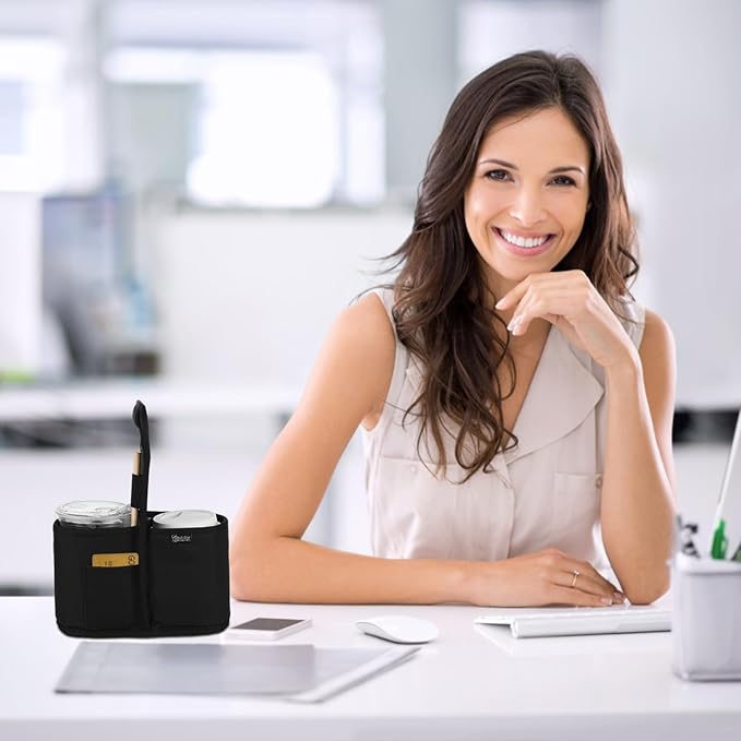 Beautyflier Drink Carrier with Handle for Delivery Reusable Insulated Coffee Cup Carrier Portable 2 Cup Holder with Handle Organizer Tote Bag for Hot & Cold Drinks