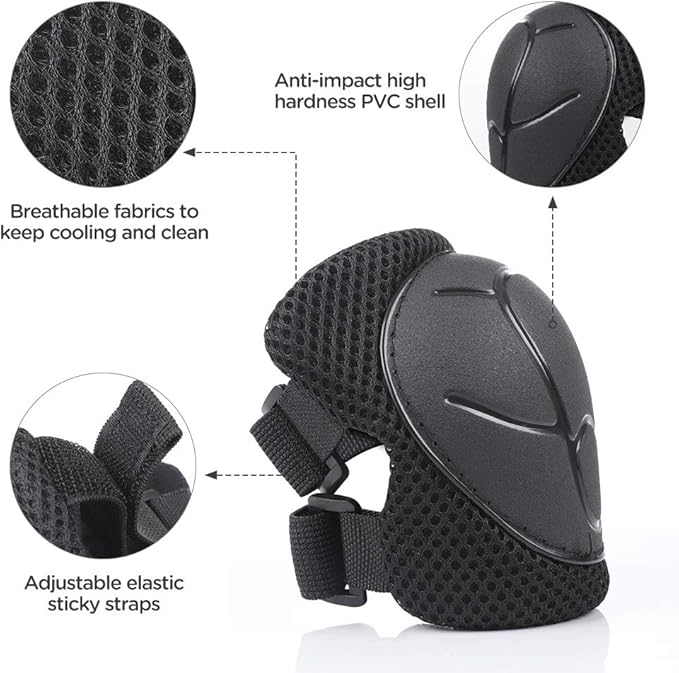 DaCool Kids Bike Helmet Set Skateboard Knee Pads - Kids Helmet Elbow Pads Wrist Guards Adjustable for 3~10yrs Girl Boy Kids Protective Gear Set for Sport Cycling Bike Roller Skating Scooter