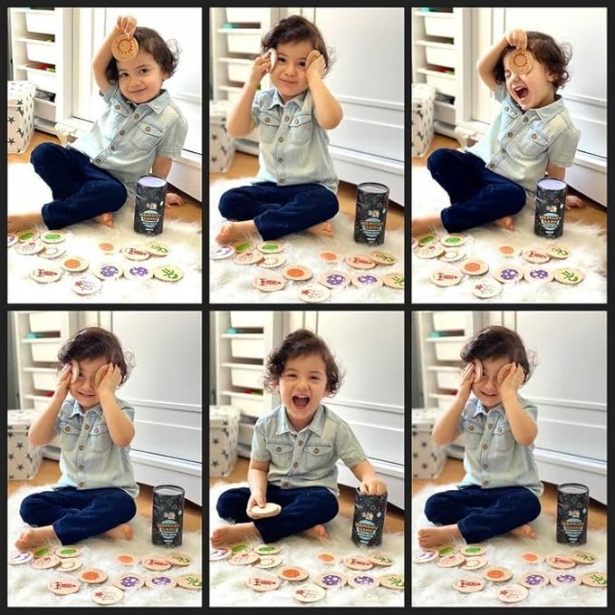 bee smart Wooden Memory Game - Matching Memory Game for Kids 3 and Up, 16Pcs | Educational Toy for Preschool Toddlers Board Games (Vehicles)