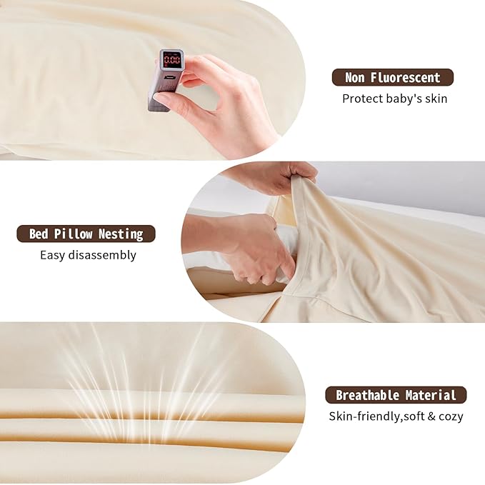 Baby Lounger for Newborns, Baby Nest & Floor Cushion, Soft Cotton, Portable Diaper Changing Pads for Boys & Girls 0-12 Months(English Apricot)