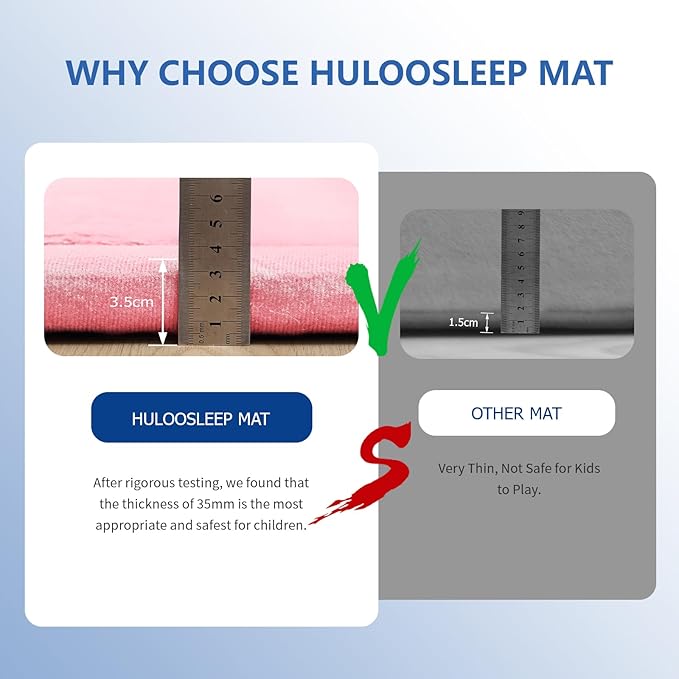 Baby Play Mat for Floor,1.3" Thick Memory Foam Tummy Time Mat for Toddlers,Infants,Kids,Water-Repellent Soft Nursery Rug,Extra Large Non Slip for Crawling&Yoga,Tatami Style for Living Room(Pink)