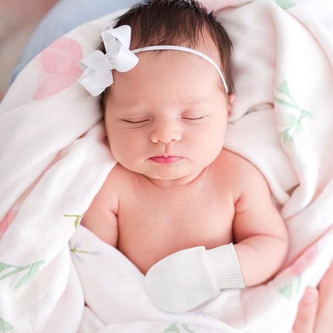 BQUBO 6 Pairs Newborn Baby Boys Girls Mittens 0-6 Months Unisex-Baby Infant Mittens Elastic No Scratch Wrist Gloves