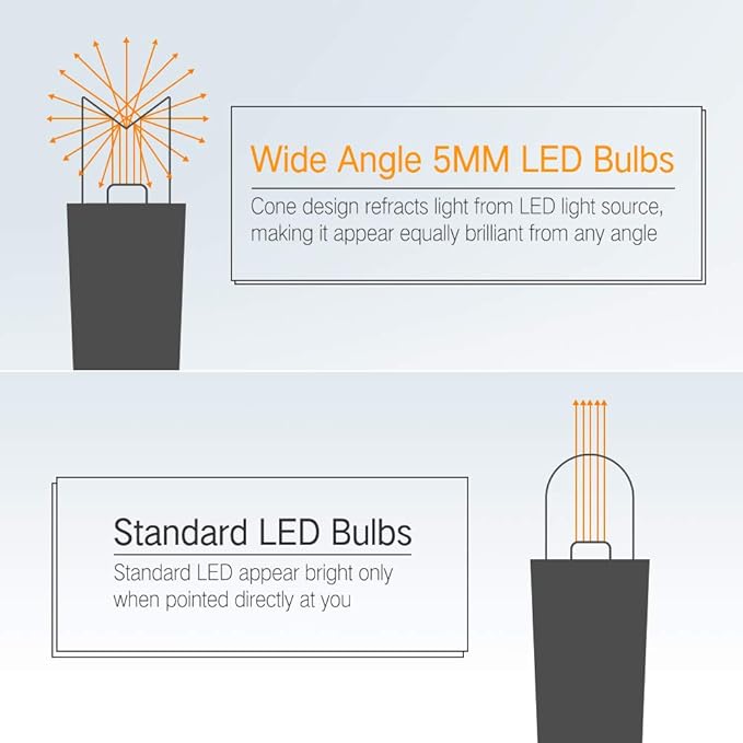 Brizled Orange & Purple Halloween Lights, 33ft 100 LED Halloween Lights 5mm Wide Angle String Light, 120V UL Certified Connectable Mini Purple Light Outdoor for Party Home Tree Decoration, Black Wire