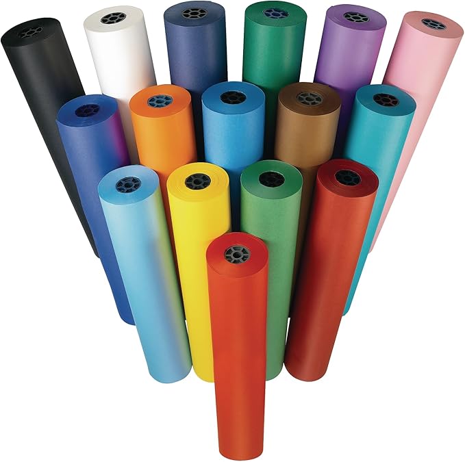 Colorations Arts and Crafts Paper Roll - 36" x 1000', Sky Blue, Dual Surface, Markers, Finger Paints, Painting, Watercolors, Acrylic Paints, Wall Art, Bulletin Board Paper, Kids Crafts (Item # DSSB)
