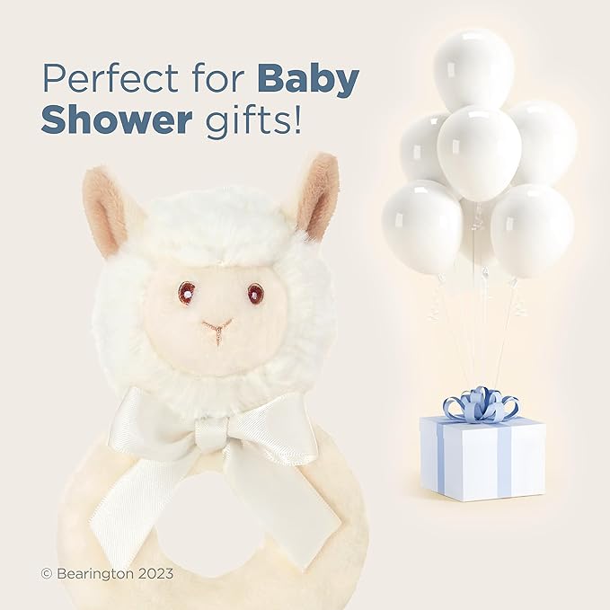 Bearington Collection Baby Lil’ Alma, 5.5 Inch Plush Llama Stuffed Animal Soft Rattle