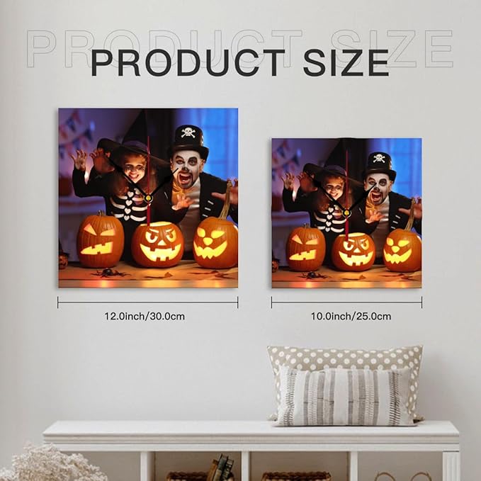 Custom Clocks for Walls Personalized Picture Hanging Time Clocks Silent Non Ticking Round Decoration for Kitchen Wedding Friend Family Lover