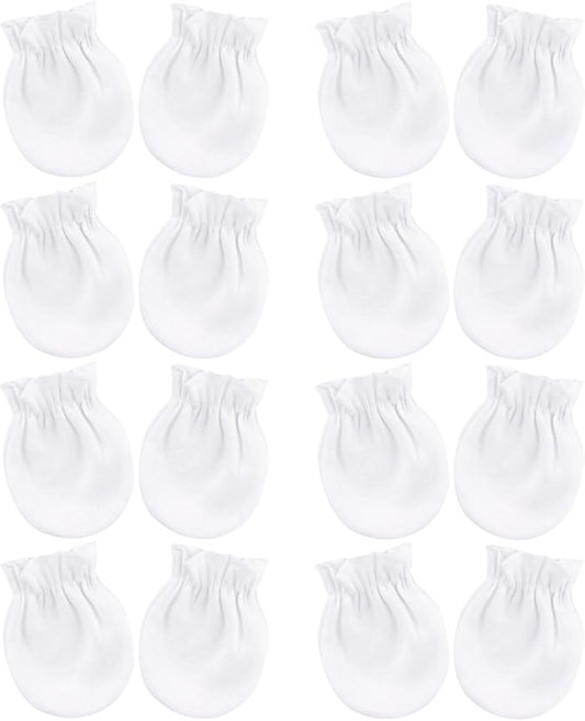 BQUBO Newborn Infant Toddler Mittens No Scratch Cotton Elastic Wrist Gloves Hypoallergenic for 0-6 Months Baby Boys Girls