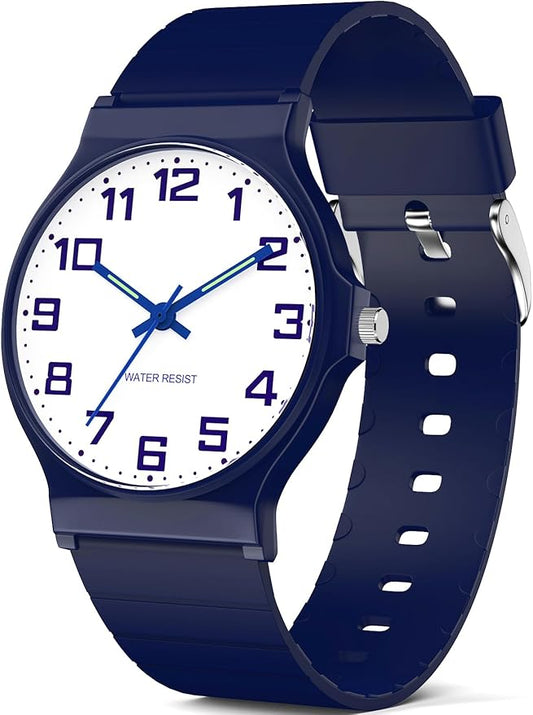 Kids Analog Watch Boys Girls, 30M Waterproof, Sports Watch for Boys, Easy to Read Children's Thin Dial Wrist Watches with Soft Band, for Ages 5-15 Kids Great Birthday Gifts Christmas Day