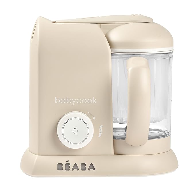 BEABA Babycook Solo 4 in 1 Baby Food Maker, Puree Steamer and Blender for Purees, Grinder with Auto Steam Cooking, Lrg Capacity 4.5 Cups 27 Servings in 20 Mins, Oat