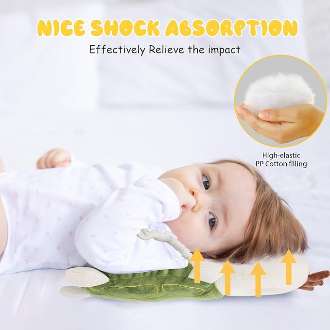 Baby Head Protection Backpack - Soft & Comfortable, Cute Cartoon Design, Turtle