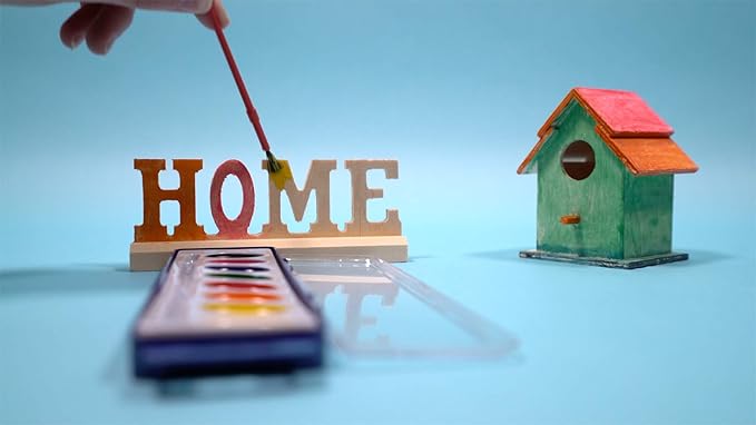 Bedwina Watercolor Paint Sets for Kids - Bulk Pack of 12, 8 Washable Water Color Paints in Palette Tray and Painting Brush for Coloring, Art, Classrooms and Paint Party Supplies