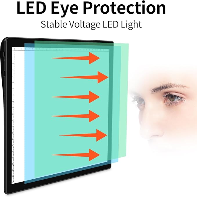 A4 Rechargeable Light Pad, KOBAIBAN Wireless Magnetic Tracing Light Box, 5 Levels Brightness LED Light Tablet Board, Cordless Battery Powered Light Drawing Table for 5D DIY Diamond Painting, Sketching