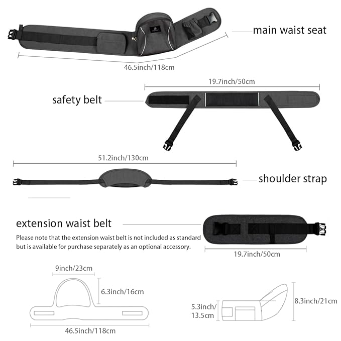 Baby Hip Seat Carrier Baby Waist Stool for Child Infant Toddler with Adjustable Strap Buckle Pocket Soft Inner Huge Storage (Green)