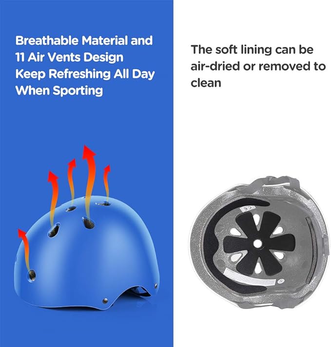 DaCool Kids Bike Helmet Set Skateboard Knee Pads - Kids Helmet Elbow Pads Wrist Guards Adjustable for 3~10yrs Girl Boy Kids Protective Gear Set for Sport Cycling Bike Roller Skating Scooter