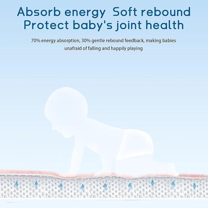 Baby Play Mat for Floor Tummy Time Mat Nursery Rug Muscle Mat Area Rug Playroom Rug Tatami Mat 79"x118" Memory Foam 1.3" Thick Crawling Mat for Babies,Toddlers, Infants, Kids(Light Gray)