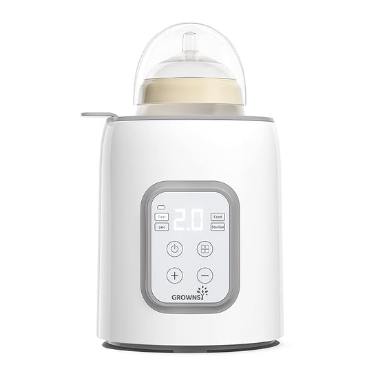 Bottle Warmer, GROWNSY 8-in-1 Fast Baby Milk Warmer with Timer for Breastmilk or Formula, Accurate Temperature Control, with Defrost, Sterili-zing, Keep, Heat Baby Food Jars Function