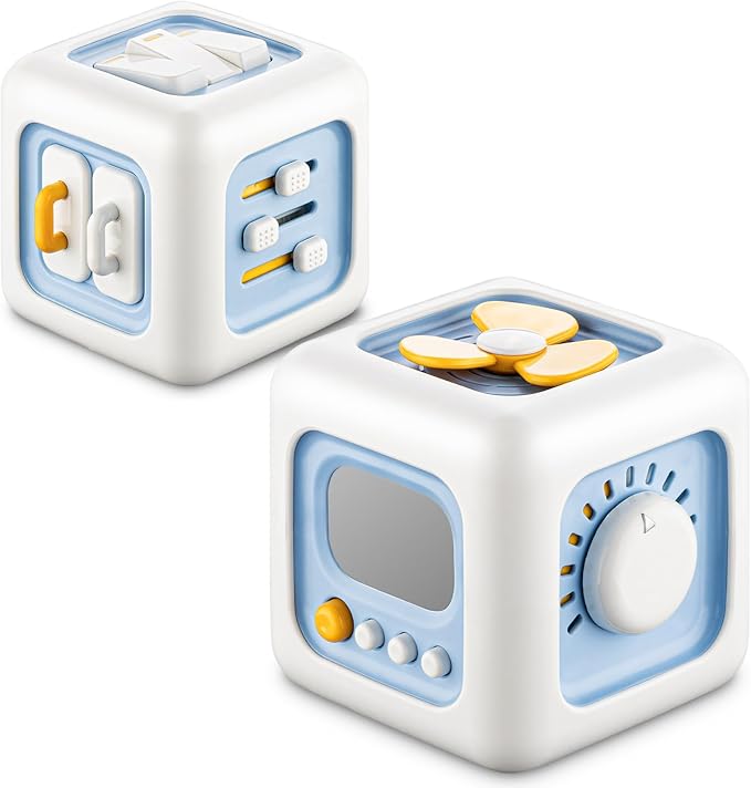 Busy Cube Toys for 1 Year Old, Montessori for 1+ Year Old, Travel Toys for Toddlers 1-3, Learning Fine Motor Skills| Birthday Gifts for 12 Months +