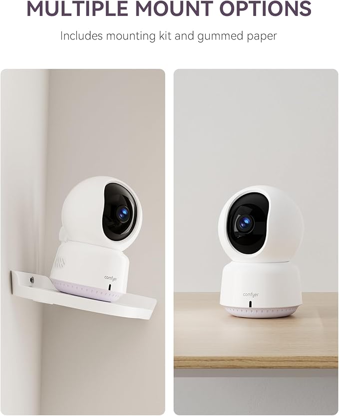 Baby/Pet Monitor for Indoor Security, Monitoring with Smart Phone app, 2K QHD Resolution, Auto Tracking/Motion Dection, 2-Way Audio Talk, Night Vision, Pan-Tilt Camera