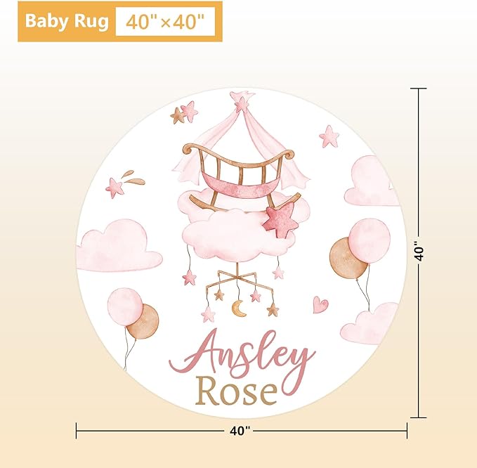 Custom Crib Bedding Set, 5 Pcs Customized Baby Crib Set with Name, Soft Double Layer Nursery Baby Bedding Set for Girls Boys, Personalized for Infants Toddlers, Pink Moon Bear