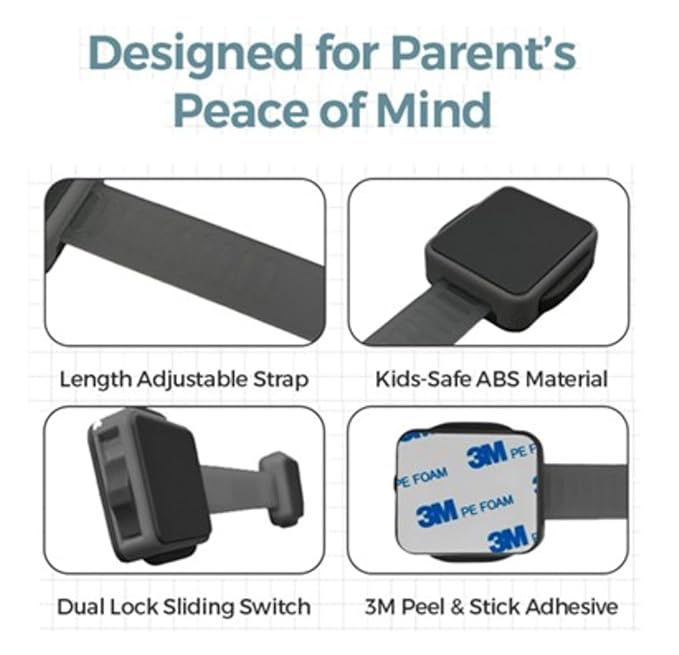 Cabinet Locks Baby Proofing (6-Pack Brown) - Child Proof Cabinet Locks, No Drilling, Easy Installation, Adjustable & Reusable, Drawer Locks Baby Proofing