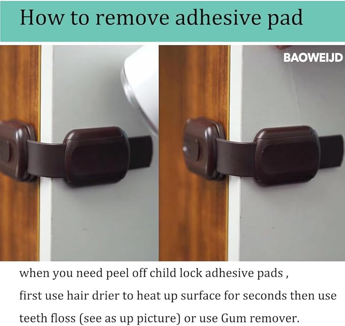 Child Safety Cabinet Locks for Baby Proof,Child Proof Safety Locks for Cabinets,Drawers,Cupboard,Oven,Fridge,8Packs Brown Locks,BAOWEIJD
