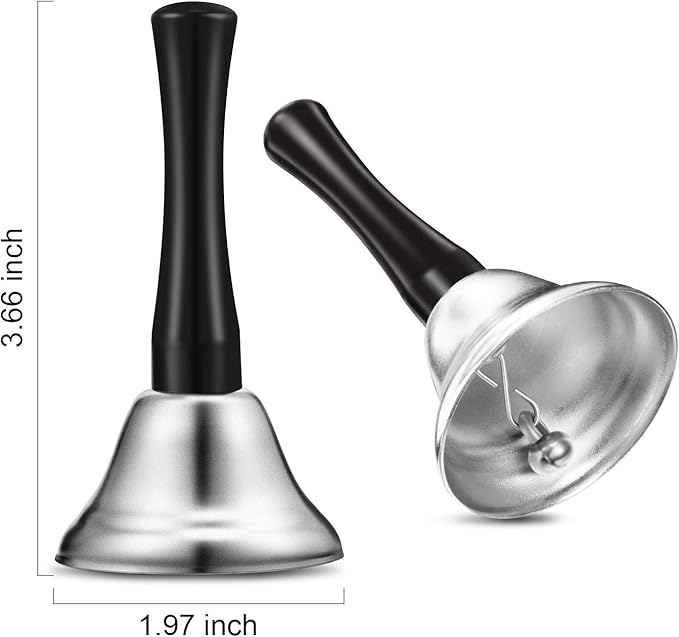 Boao 12 Pieces Metal Hand Bells Music Service Hand Bells Musical Instruments Percussion for Christmas Party Supplies(Silver)