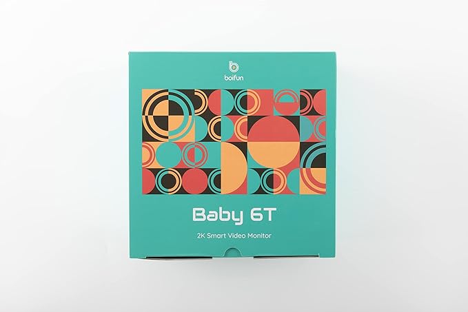 BOIFUN 2K WiFi Baby Monitor with Camera and Audio,Smartphone APP, Colorful Night Light, Smart AI Motion & Sound & Humidity & Temperature Detection, Auto Tracking,5-Inch Monitor Control, Night Vision