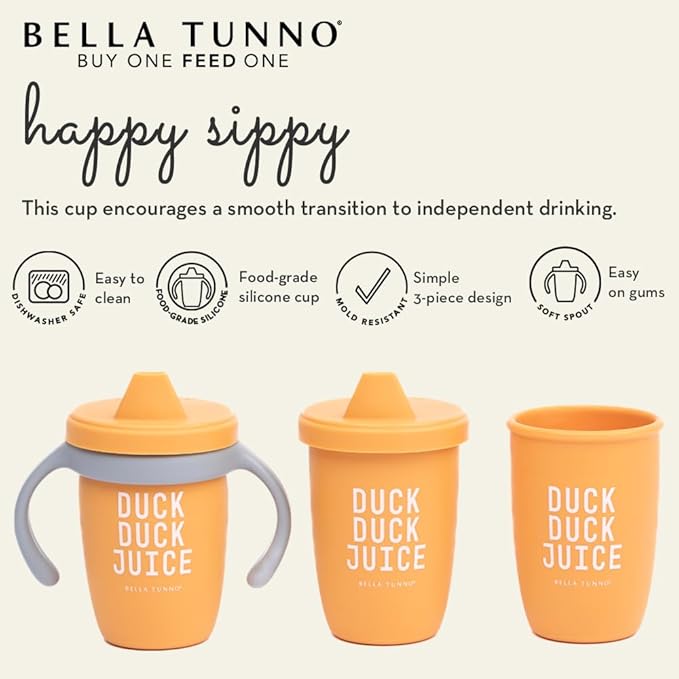 Bella Tunno Sippy Cup, Silicone Training Cup with Transition Handles for Infants, Toddlers & Kids, Babies 6-12 Months & Toddlers 1-3 Years, Boys & Girls, Oops I Dropped It Again, 8 oz