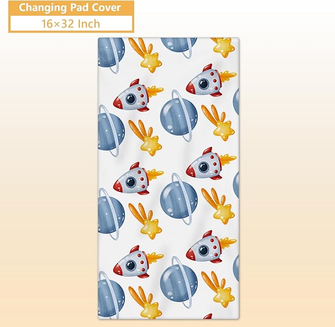 Customized Baby Bedding Set, 5 Pcs Custom Nursery Bedding Set with Baby Name, Double Layer Crib Set for Girls Boys, Personalized Gifts for Toddlers Infants New Parents, Space Astronaut