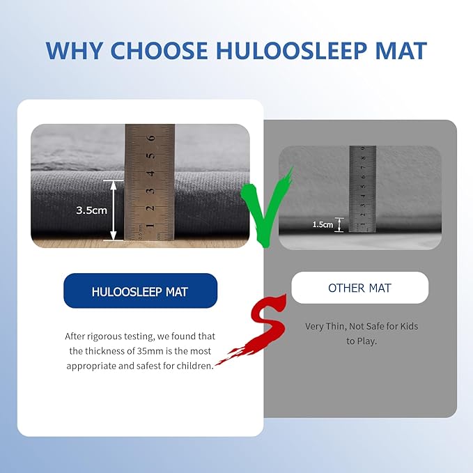 Baby Play Mat for Floor,1.3" Thick Memory foam Tummy Time Mat,Water Repellent Soft Velvet Nursery Rug,Extra Large Non Slip for Crawling,Toddlers,Infants,kids,Tatami Style for Living Room(Dark Grey)