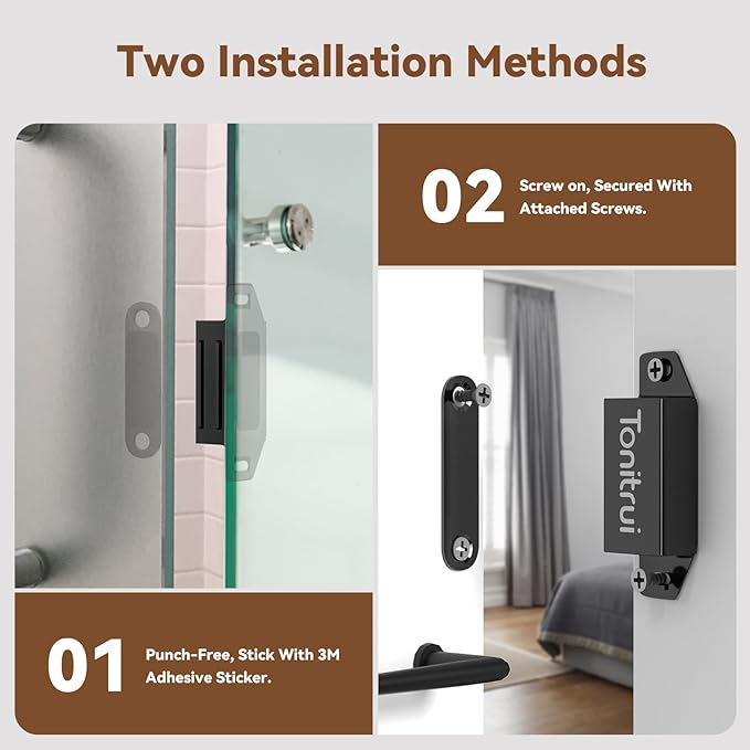 Cabinet Door Magnet, Flat Bottom Cabinet Magnetic Catch with Adhesive, Easy to Install,Only Takes 1 Minute,35lb Magnetic Cabinet Door Drawer Latch(Black, 8Pack)