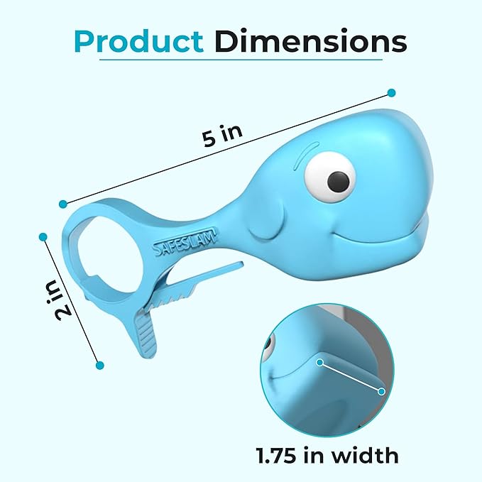 Baby Proofing Door Stopper, Door Pinch Guards Protect Child Fingers & PET Tails. Baby Safety Finger Protectors Prevent Pinch Injuries – Kids and Adults Love Whale Pinch Guard (Blue Pack of 2)