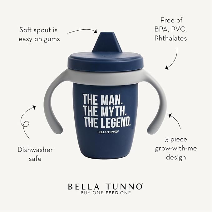 Bella Tunno Sippy Cup, Silicone Training Cup with Transition Handles for Infants, Toddlers & Kids, Babies 6-12 Months & Toddlers 1-3 Years, Boys & Girls, Oops I Dropped It Again, 8 oz