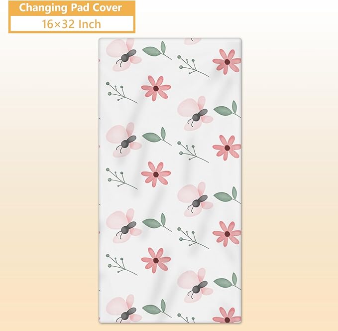 Custom Baby Crib Bedding Set - 5 Pcs Personalized Name Baby Crib Set with Double Layer Blanket - Soft Tulip Bunny Nursery Bedding Set for Girls Boys - Customized Gifts for Infants Toddlers