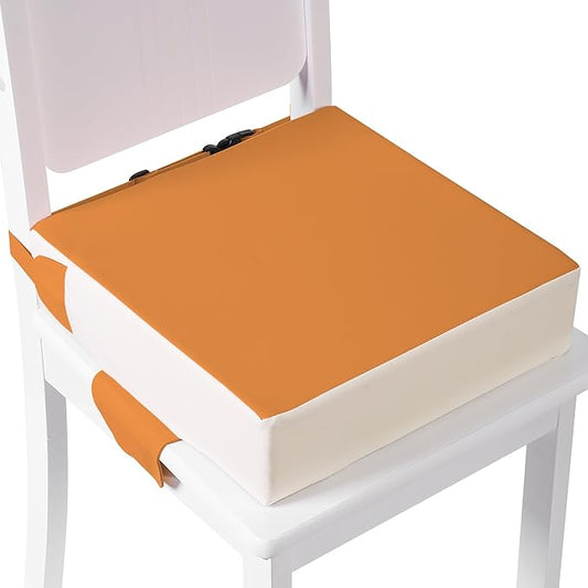 Booster Seat for Kitchen Chair with Adjustable Straps, Toddler Booster Seats for Dining Table Portable for Travel Camping Eating, Booster Cushion for Table for Baby Child Infant Kid Boy Girl