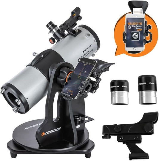 Celestron StarSense Explorer 114AZ App-Enabled Telescope – 114mm Tabletop Dobsonian with Smartphone Dock & StarSense App – iPhone & Android Compatible – Easy-to-Use for Beginners