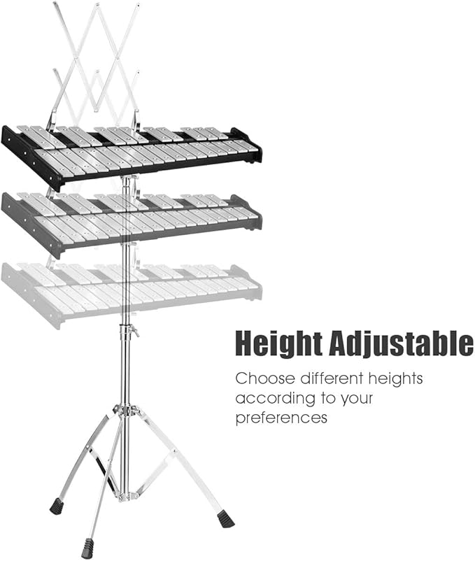 Giantex Percussion Glockenspiel Bell Kit 30 Notes with Carry Case, Practice Pad, Adjustable Height Stand, Bell Mallets, Wooden Sticks, Music Stand, Xylophone Percussion Instrument Set
