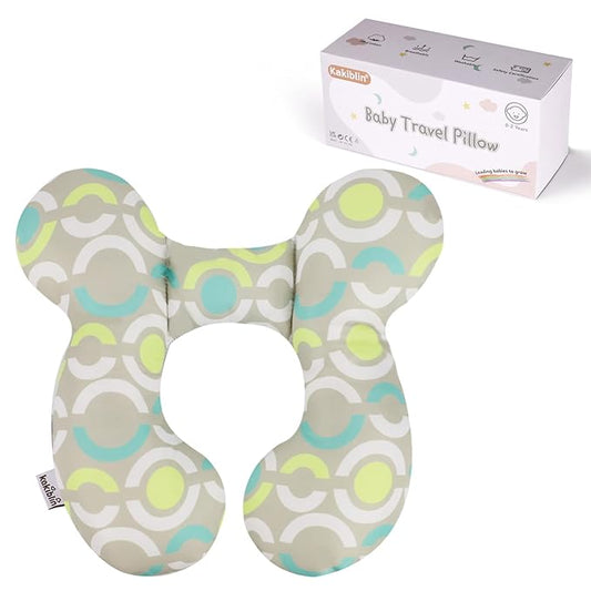 KAKIBLIN Baby Travel Pillow,Neck Pillows for Car Seat,Upgraded Baby Head Pillow,Toddler Head and Neck Support Pillow for Car Seat, Pushchair,Travel (Circle)