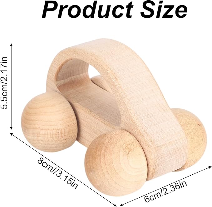 BOXOB Wooden Toys Cars, VehicleToy for Fine Motor Skill Development Wood Baby Push Race Car for Kids Toddlers Baby Boy Girl Birthday Nursery Decor Gift (Color 1)
