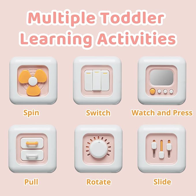 Busy Cube Toys for 1 Year Old Girl Gifts, Montessori for Baby Girl, Travel Sensory Toys for Toddlers 1-3, Learning Fine Motor Skills| 1st Birthday Girl Gifts 12 Months +