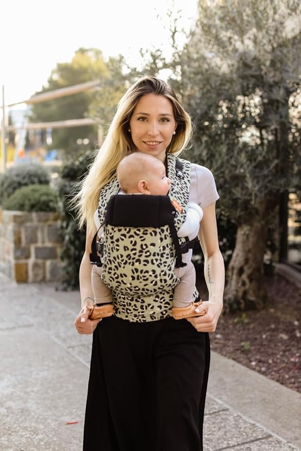 Beco Gemini Baby Carrier Newborn to Toddler - Front, Back and Hip Seat Carrier, Baby Carrier Backpack & Baby Front Carrier with Adjustable Seat, Ergonomic Baby Holder Carrier 7-35lbs (Jade Leopard)