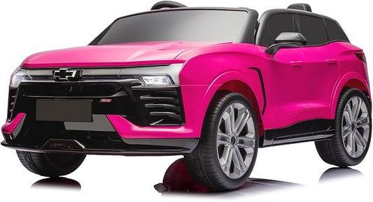 Hetoy 24V 2-Seater SUV Licensed Chevrolet Blazer Ride On Car Toy w/Parent Remote Control, 3 Speeds, Wireless Music, MP3 Player, Electric Car for Kids Ages 3-8, Pink