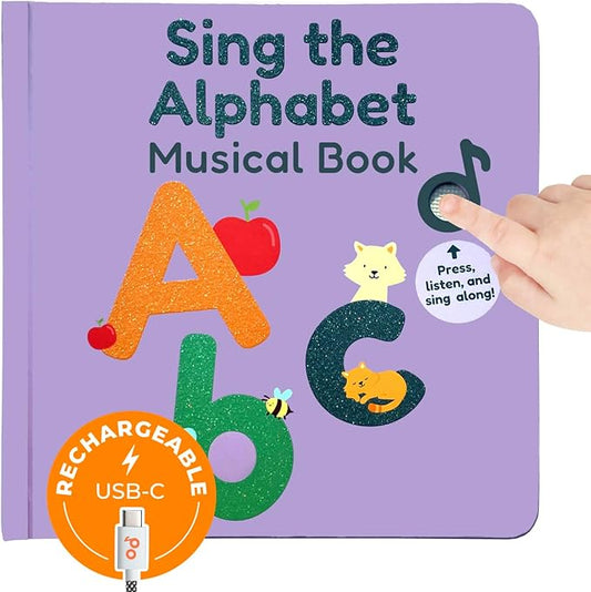 Cali's Books Alphabet Book for Toddlers 1-3 - Learn ABC, Musical Books for Kids, Interactive Talking Baby Toddler Sound Book, Educational Song Learning Toys, Singing and Speech Music Toy for Babies